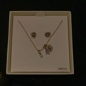 Coach Garden Charms Pendant Necklace And Earrings Set